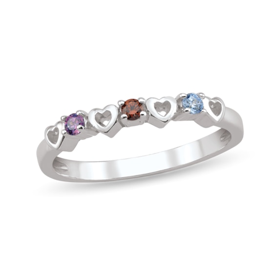 Family Hearts and Stones Personalized Ring