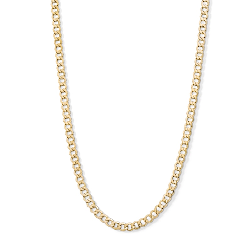 Main Image 1 of 10K Hollow Gold Curb Chain - 22&quot;