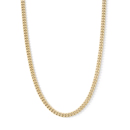 10K Hollow Gold Diamond-Cut Curb Chain - 22&quot;