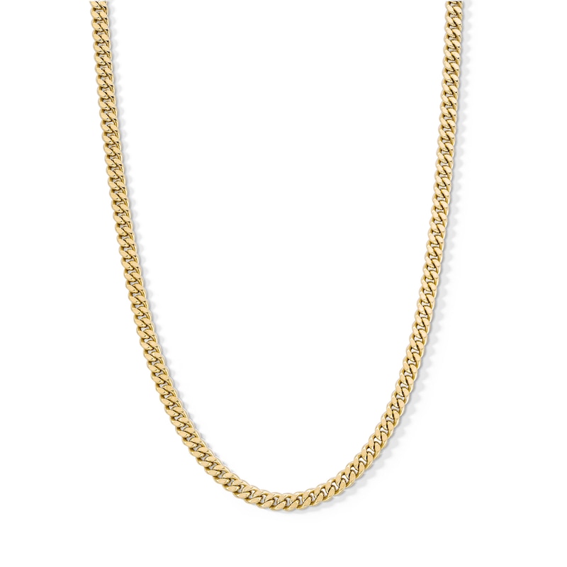 Main Image 1 of 10K Hollow Gold Diamond-Cut Curb Chain - 22&quot;