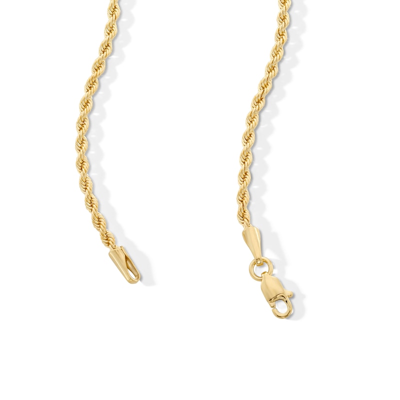 Main Image 3 of 10K Hollow Gold Rope Chain - 15&quot;