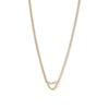 Thumbnail Image 1 of 10K Hollow Gold Pavé Heart Curb Chain - 18&quot; + 1&quot;