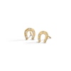 Thumbnail Image 1 of 10K Gold CZ Horseshoe Studs