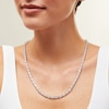 Thumbnail Image 2 of ​​​​​​​Sterling Silver CZ Oval and Round Tennis Necklace - 20&quot;