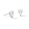 Thumbnail Image 1 of Sterling Silver CZ Pear Solitaire Studs