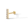 Thumbnail Image 1 of 14K Hollow Gold CZ Bar Stud - 18G 5/16&quot;