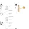 Thumbnail Image 2 of 14K Hollow Gold CZ Bar Stud - 18G 5/16&quot;