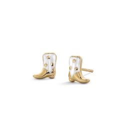 10K Solid Gold Enamel Cowboy Boot Studs