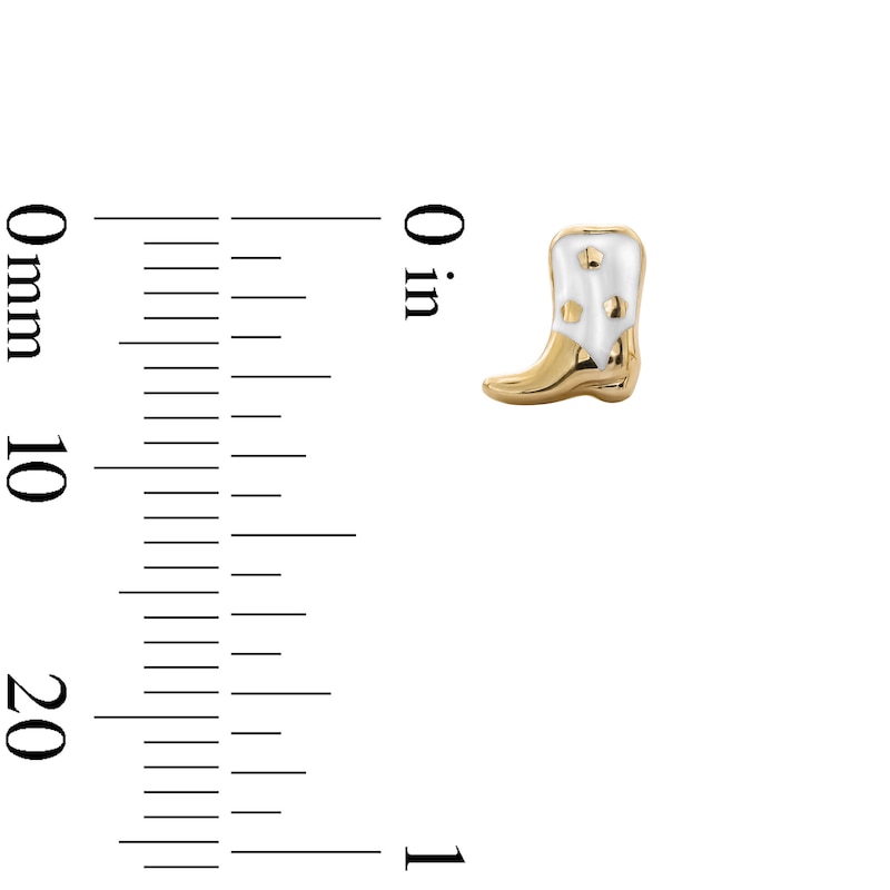 Main Image 3 of 10K Solid Gold Enamel Cowboy Boot Studs