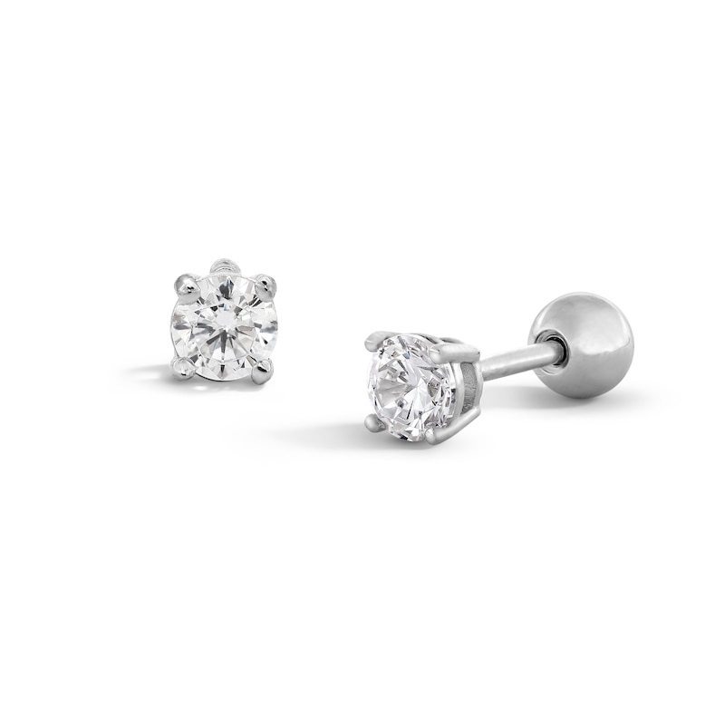 Main Image 1 of ​​​​​​​Sterling Silver CZ Reversible Ball Studs