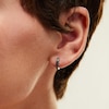 Thumbnail Image 2 of ​​​​​​​Sterling Silver Black CZ Huggie Hoops