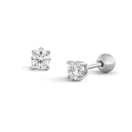 ​​​​​​​Sterling Silver CZ Reversible Ball Studs