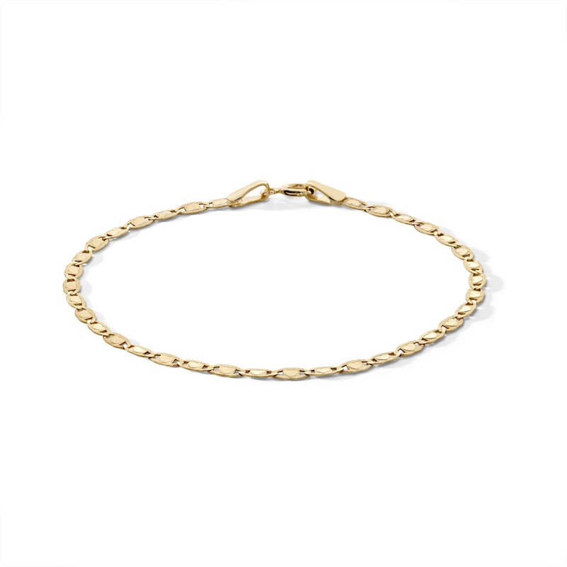 Main Image 1 of Child's 10K Solid Gold Valentino Chain Bracelet Made in Italy - 6&quot;