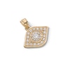 Thumbnail Image 1 of 10K Solid Gold CZ Evil Eye Necklace Charm