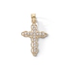 Thumbnail Image 1 of 10K Solid Gold CZ Cross Necklace Charm