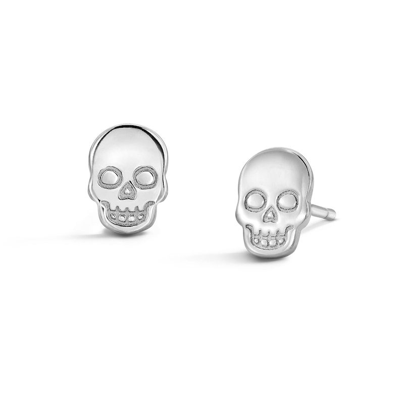 Main Image 1 of Sterling Silver Skull Studs