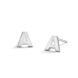 Sterling Silver Initial &quot;A&quot; Studs