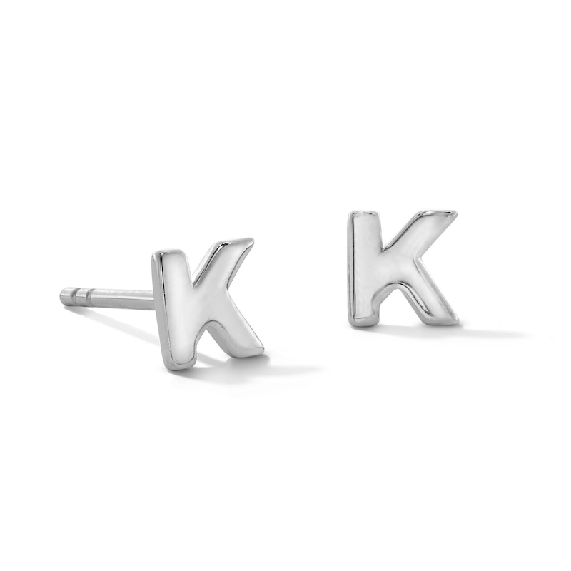 Main Image 1 of Sterling Silver Initial &quot;K&quot; Studs