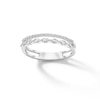 Thumbnail Image 1 of Sterling Silver CZ Marquise and Round Double Row Ring Band