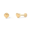 Thumbnail Image 1 of 10K Solid Gold Heart Flat Back Studs