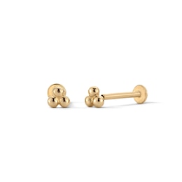 10K Solid Gold Beaded Cluster Flat Back Studs