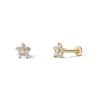 Thumbnail Image 1 of 10K Solid Gold CZ Flower Flat Back Studs