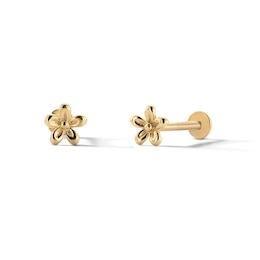 10K Solid Gold Flower Flat Back Studs