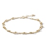 Thumbnail Image 0 of 10K Solid Gold Diamond-Cut Saturn Chain Bracelet Made in Italy - 7.5"