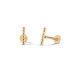 Thumbnail Image 1 of 10K Solid Gold Beaded Bar Flat Back Studs