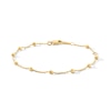 Thumbnail Image 1 of 10K Solid Gold Diamond-Cut Saturn Chain Bracelet Made in Italy - 5&quot; + 1&quot;