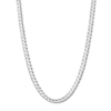 Thumbnail Image 1 of Sterling Silver Diamond-Cut Flat Curb Chain Made in Italy - 24&quot;