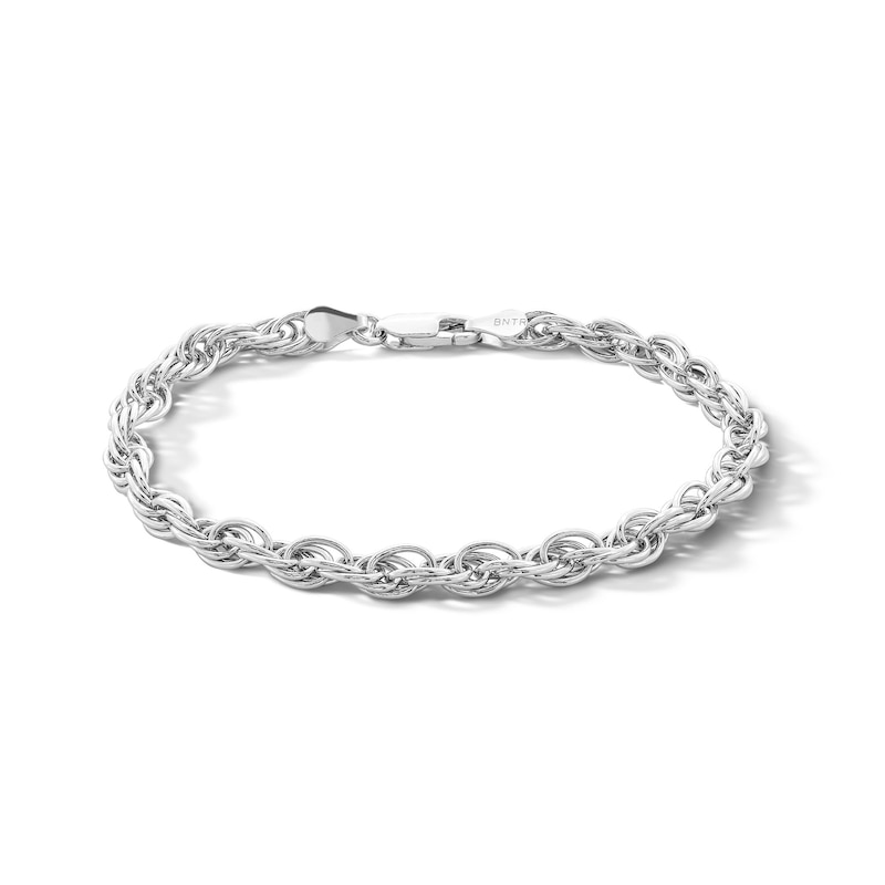 Main Image 1 of Sterling Silver Loose Rope Chain Bracelet Made in Italy - 8.5&quot;