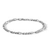 Thumbnail Image 1 of Sterling Silver Hammered Figaro Chain Bracelet Made in Italy - 8.5&quot;