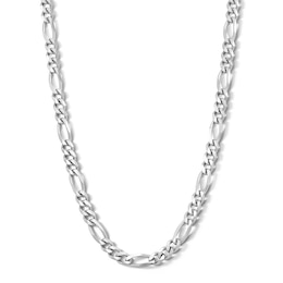 Sterling Silver Diamond-Cut Figaro Chain Made in Italy - 22&quot;