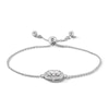 Thumbnail Image 1 of Sterling Silver CZ Halo Oval Bolo Bracelet