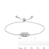 Thumbnail Image 3 of Sterling Silver CZ Halo Oval Bolo Bracelet