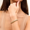 Thumbnail Image 2 of 10K Hollow Gold Diamond-Cut Center Curb Chain Bracelet Made in Italy - 8.5&quot;