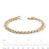 Thumbnail Image 2 of 10K Hollow Gold Diamond-Cut Center Curb Chain Bracelet Made in Italy - 8.5&quot;