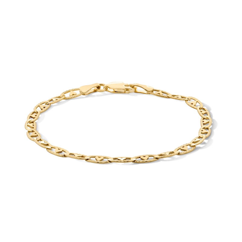 Main Image 1 of Child's 10K Solid Gold Valentino Chain Bracelet Made in Italy - 6&quot;