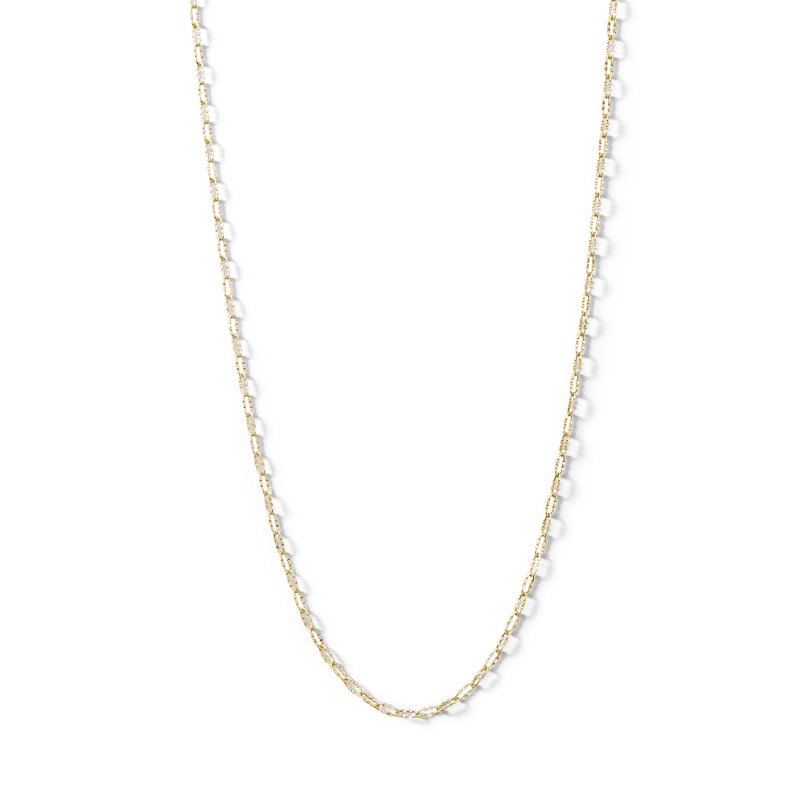 Main Image 1 of 10K Solid Gold Diamond-Cut Valentino Chain Made in Italy - 18&quot;