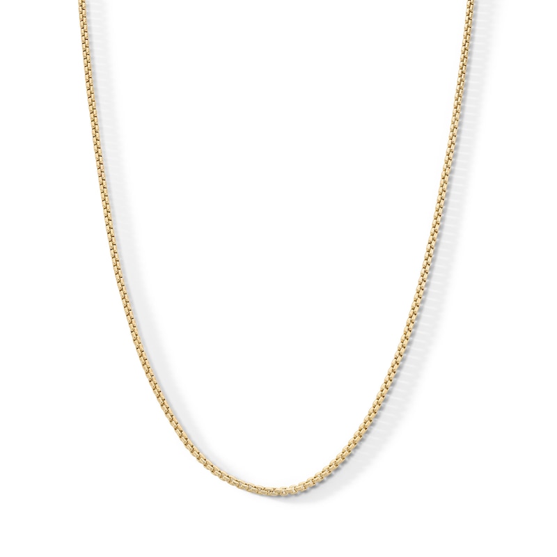 Main Image 1 of 10K Semi-Solid Gold Round Box Chain - 20&quot;