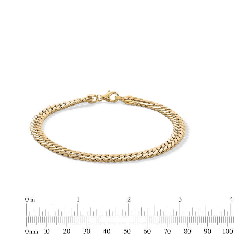 Main Image 2 of 10K Hollow Gold Tight Curb Chain Bracelet Made in Italy - 8.5&quot;