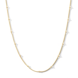 10K Solid Gold Saturn Snake Chain Necklace - 18&quot;