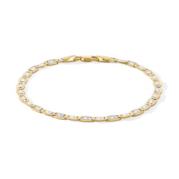 10K Semi-Solid Gold Valentino Chain Bracelet - 7.5 in.