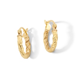 10K Hollow Gold Twisted Hoops