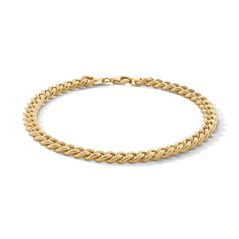 Main Image 1 of 10K Hollow Gold Puffy Cable Chain Bracelet Made in Italy - 8.5&quot;