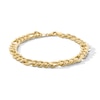 Thumbnail Image 1 of 10K Hollow Gold Bonded Figaro Chain Bracelet Made in Italy - 8.5&quot;