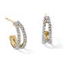 Thumbnail Image 1 of 10K Gold Crystal Split Hoops