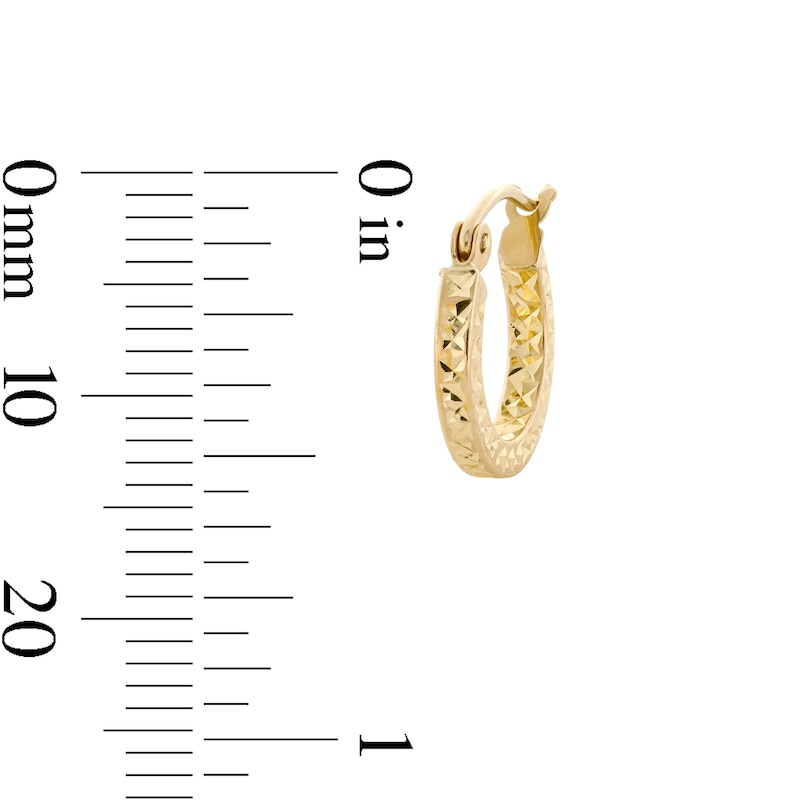 Main Image 3 of 10K Hollow Gold Diamond-Cut Square Hoops