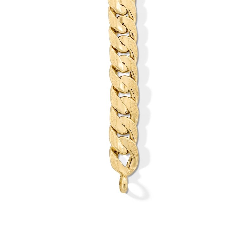 Main Image 3 of 10K Hollow Gold Diamond-Cut Cuban Chain Bracelet Made in Italy - 7.5&quot;